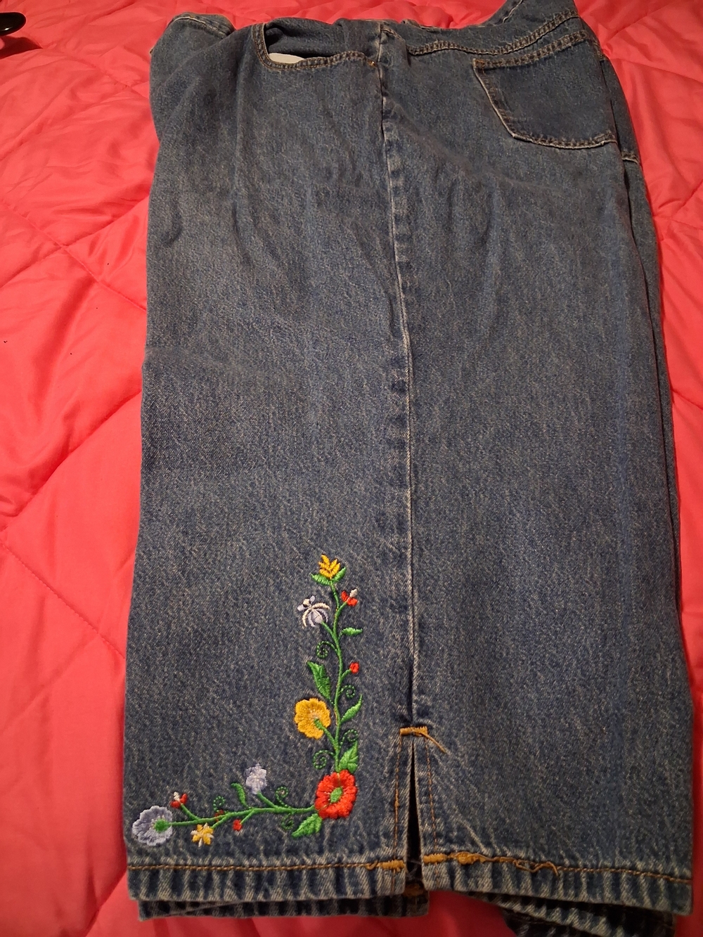 Blue Embroidered Women’s Denim Jeans Skirt